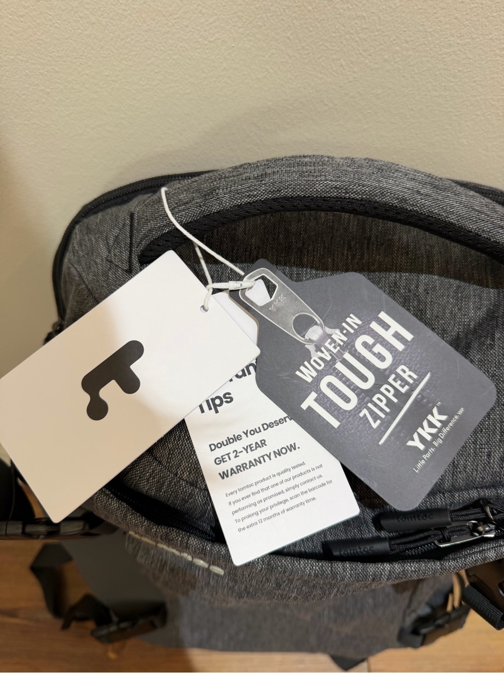 NWT Tomtoc Backpack 40L, Travel TSA Flight Approved grey - Picture 4 of 7